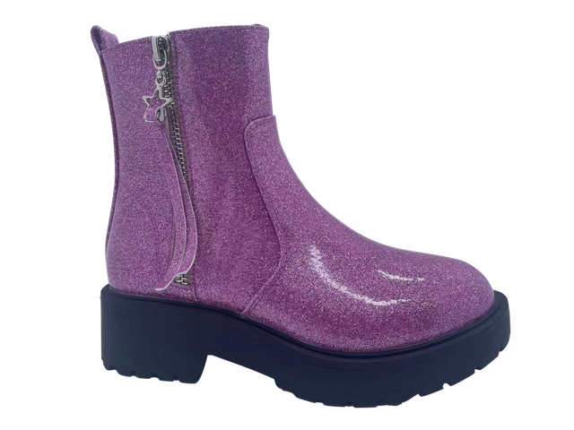 Shiny and Stylish PU Anti-Slip Girls' Boots