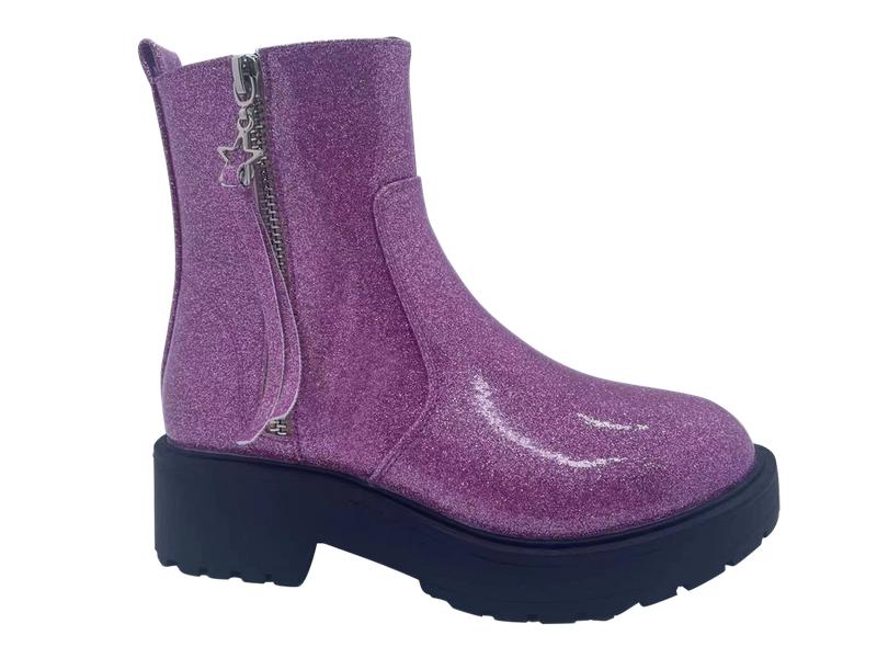 Shiny and Stylish PU Anti-Slip Girls' Boots