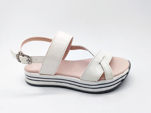 White Minimalist Fashion Buckle Strap Women's Sandals