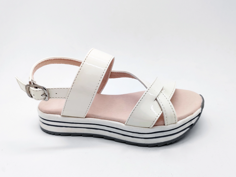 White Minimalist Fashion Buckle Strap Women's Sandals