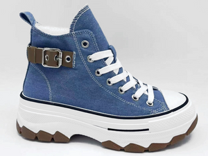 Blue beautifully Injection-Molded high-quality high-cut crafted buckle women's comfort shoes