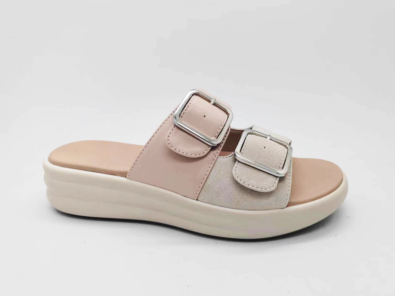 Adjustable Comfortable Stable Double Buckle Strap Lady Sandals