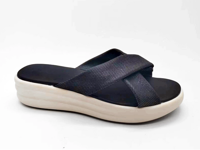 Black High Heel Flat Elegant Women's Sandals